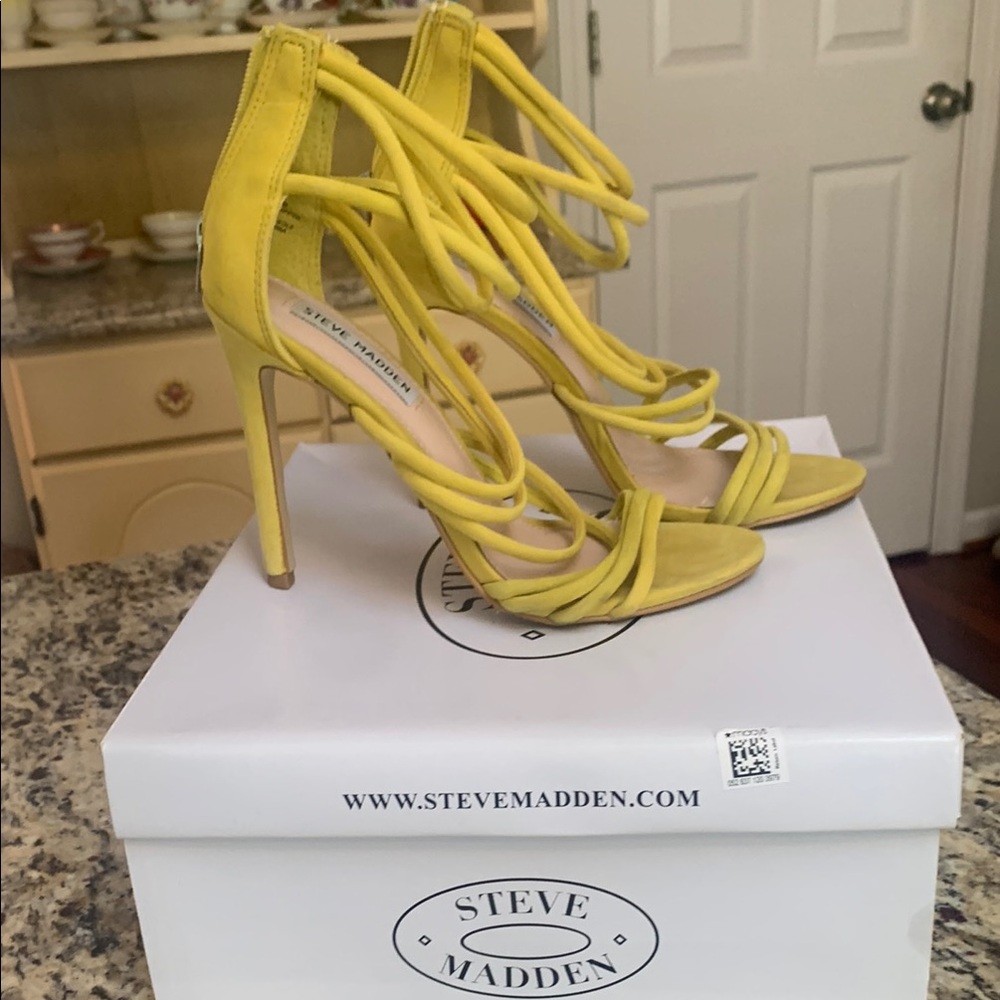 Steve Madden Bright Yellow Strappy Heels